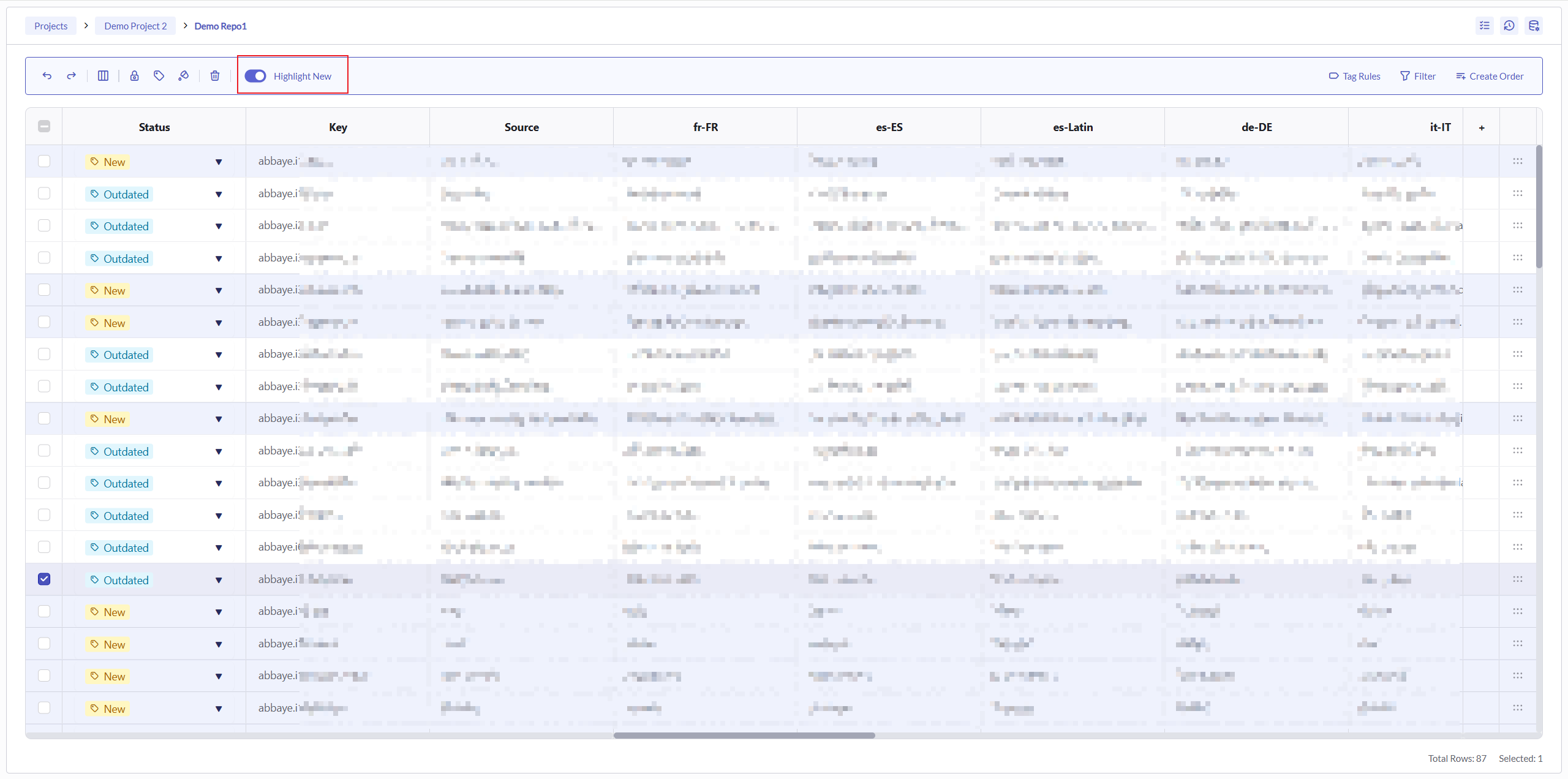 Highlight New Content