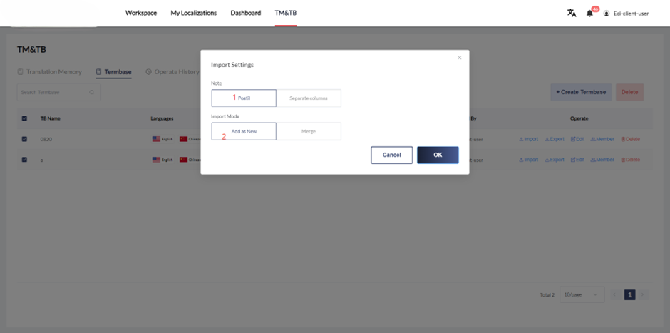 Import Configuration